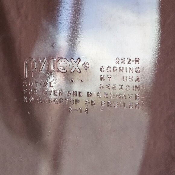 Pyrex Square Cranberry Baking Dish 8" casserole 2qt cake pan 222R oven to table - Picture 8 of 13